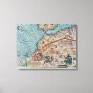 Detail aus dem katalanischen Atlas, 1375 Leinwanddruck