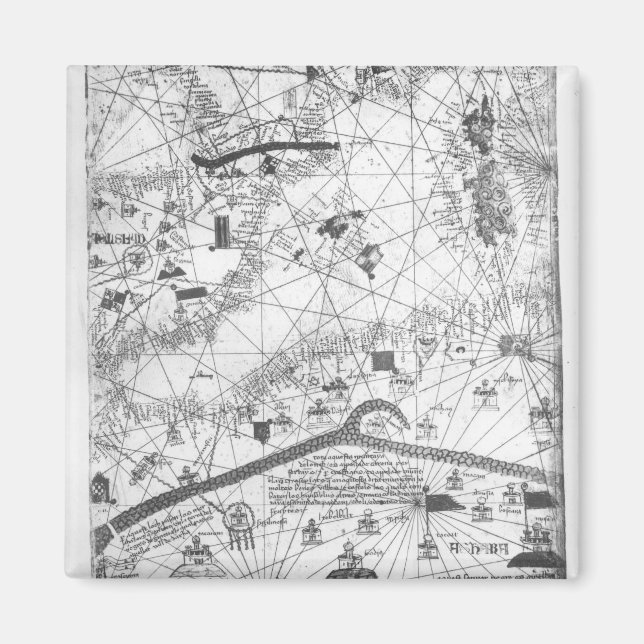 Detail aus dem katalanischen Atlas, 1375 Magnet (Vorne)