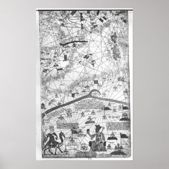 Detail aus dem katalanischen Atlas, 1375 Poster (Vorne)