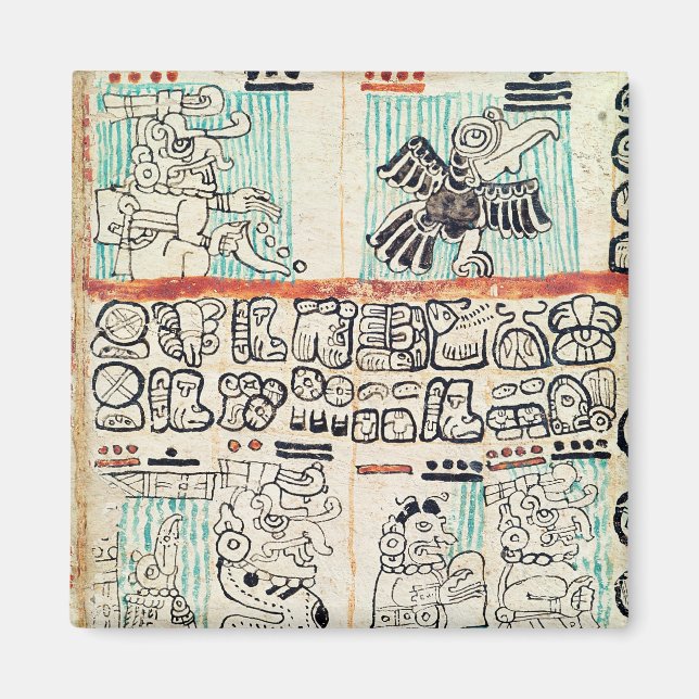 Detail aus einem Maya-Codex Magnet (Vorne)
