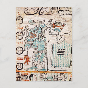 Detail aus einem Maya-Codex Postkarte
