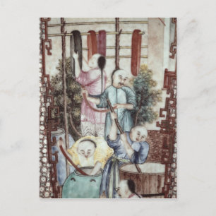 Detail aus einer Vase, die Männer beim Färben von  Postkarte