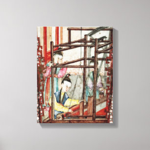 Detail aus einer Vase, die Seidengewebe darstellt Leinwanddruck