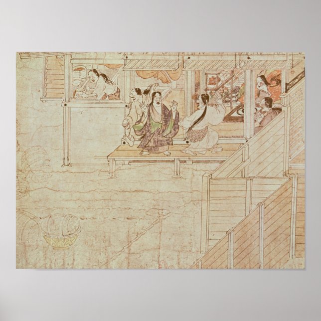 Detail aus Shigisan Engi Emaki, Kamakura Periode Poster (Vorne)