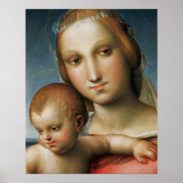 Detail aus<Virgin and Child>Rapha zugewiesen Poster (Vorne)