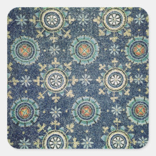 Detail der Blumendekoration aus dem Gewölbe Quadratischer Aufkleber