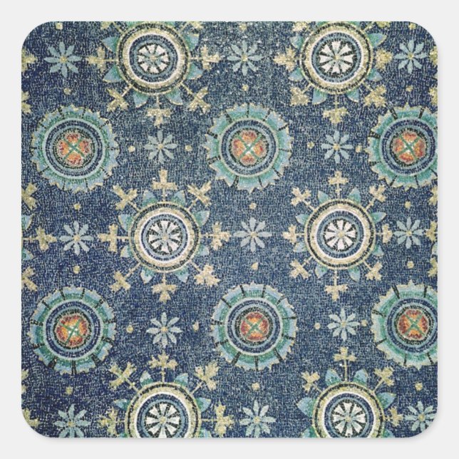 Detail der Blumendekoration aus dem Gewölbe Quadratischer Aufkleber (Vorderseite)