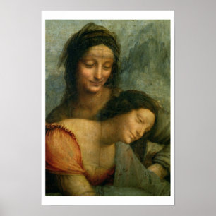 Detail der Jungfrau und St. Anne aus der Jungfrau Poster