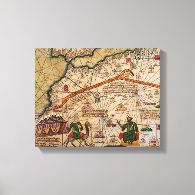 Detail der Kopie einer katalanischen Karte Europas Leinwanddruck (Vorderseite)