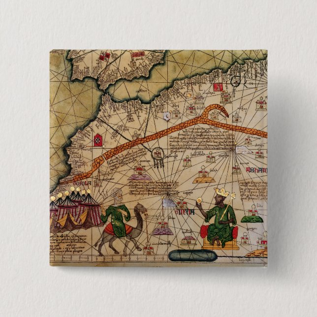 Detail der Kopie einer katalanischen Karte von Button (Vorderseite)