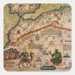 Detail der Kopie einer katalanischen Karte von Quadratischer Aufkleber