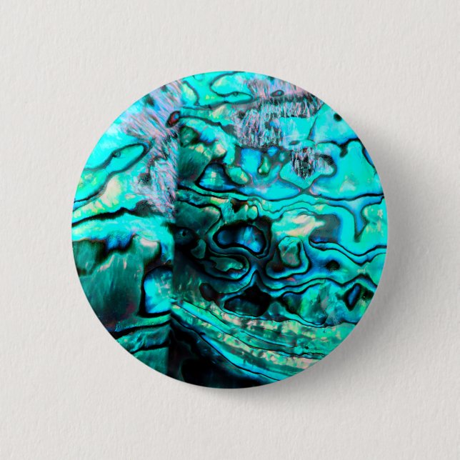 Detail der Muschel: Türkis abalone paua Button (Vorderseite)