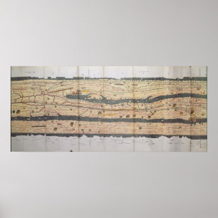 Detail der Peutinger Tabelle Poster