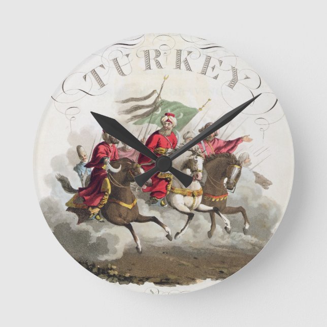 Detail der Titelseite, aus "Kostüme der Variou Runde Wanduhr (Vorderseite)