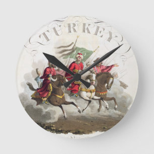 Detail der Titelseite, aus "Kostüme der Variou Runde Wanduhr