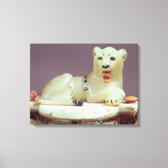 Detail des Deckels eines unguenten Glases mit eine Leinwanddruck (Vorderseite)