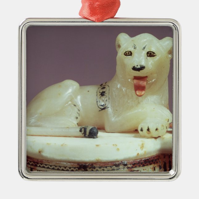 Detail des Deckels eines Unguentglases mit einer Ornament Aus Metall (Vorne)