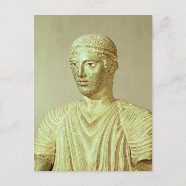 Detail des Delphi Charioteer, c.470 v. Chr. Postkarte (Vorderseite)