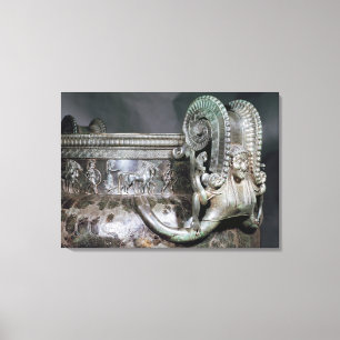 Detail des gorgon Griffs von einem krater Leinwanddruck