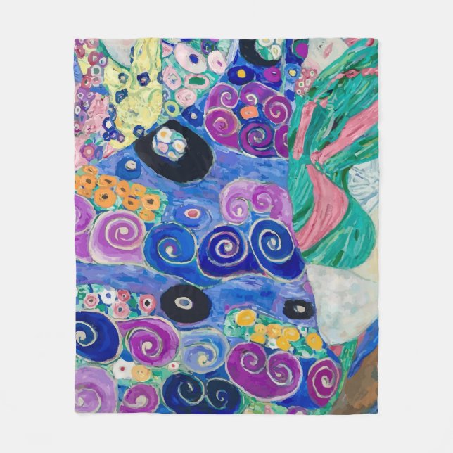Detail des Maiden von Gustav Klimt Fleecedecke (Vorderseite)