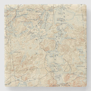 Detail des Oberen Saranac Sees aus der alten topog Steinuntersetzer