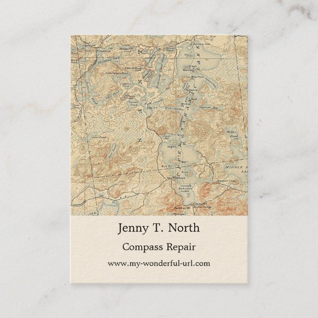 Detail des Oberen Saranac Sees aus der alten topog Visitenkarte (Vorderseite)