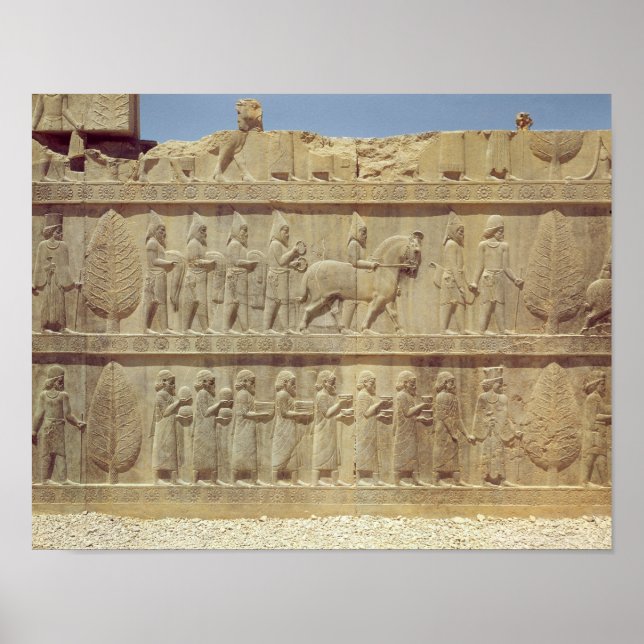 Detail des Relieffries auf der Osttreppe Poster (Vorne)