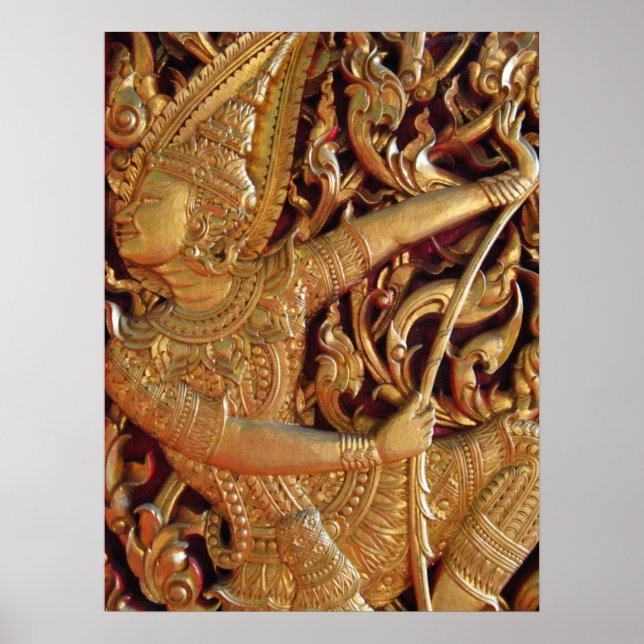 Detail des thailändisch-buddhistischen Tempels Poster (Vorne)