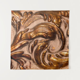 Detail des Zierbildes, Bronzefarben.  Wandteppich