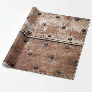 Detail einer alten bemalten schäbigen Tür mit rost Geschenkpapier
