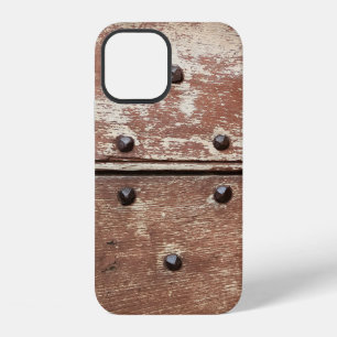 Detail einer alten bemalten schäbigen Tür mit rost iPhone 12 Hülle