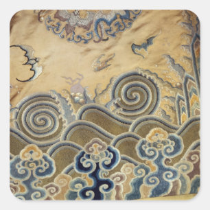 Detail einer Begräbnisrobe, Qing-Dynastie Quadratischer Aufkleber