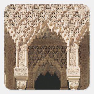 Detail einer Galerie vom Hof Quadratischer Aufkleber