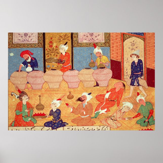 Detail eines Banketts mit Musikern Poster (Vorne)