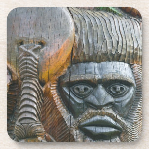 Detail eines Kanak-Totempfahls, Noumea, Neu Getränkeuntersetzer