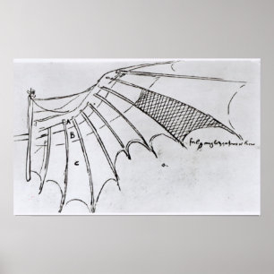 Detail eines mechanischen Flügels Poster