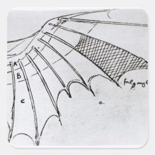 Detail eines mechanischen Flügels Quadratischer Aufkleber