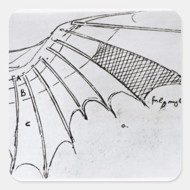 Detail eines mechanischen Flügels Quadratischer Aufkleber (Vorderseite)