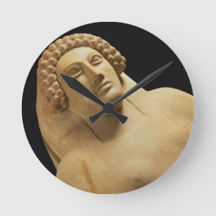 Detail eines weiblichen Sarkophags von Cadiz, 5.-. Runde Wanduhr