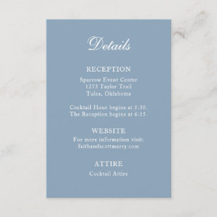 Detail Enclosure Card Dusty Blue Wedding Card Begleitkarte