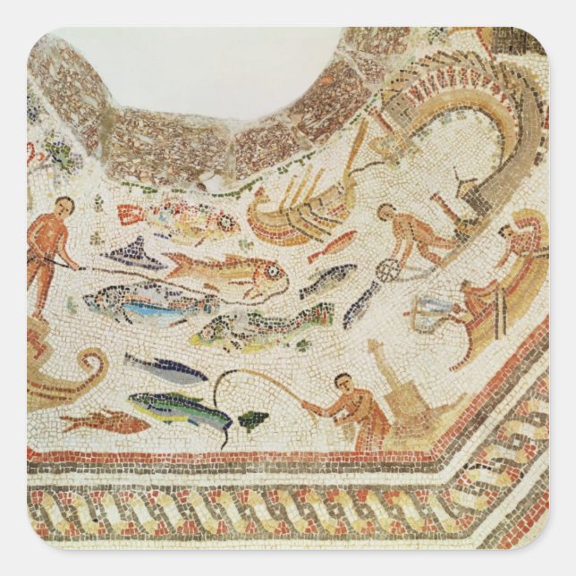 Detail Fisch aus Vega Baja Quadratischer Aufkleber (Vorderseite)