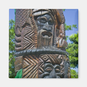 Detail Kanak totem pole, Noumea, Neu 2 Magnet