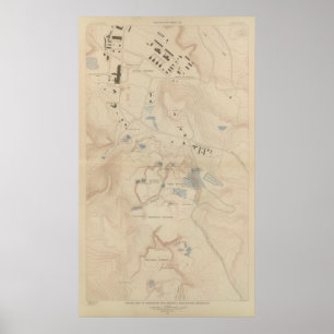 Detail-Karte von Mammoth Hot Springs Poster