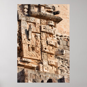 Detail Magician Pyramid, Yucatan, Mexiko Poster