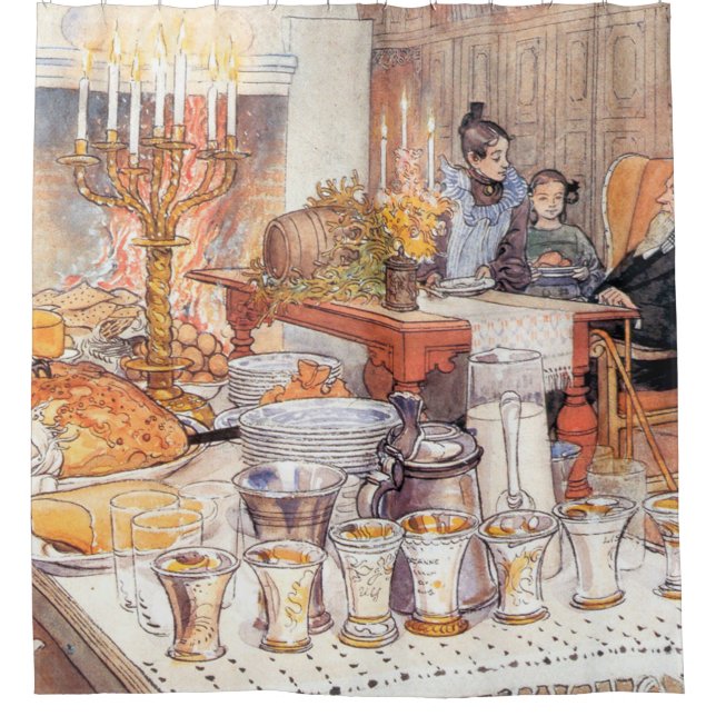 Detail Of Christmas Eve - Carl Larsson 1906 Duschvorhang (Vorderseite)
