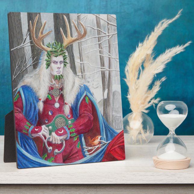 Detail Portrait of Cernunnos as the Holly King Fotoplatte (Seite)