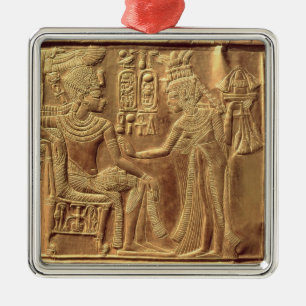 Detail vom goldenen Schrein von Tutankhamun Ornament Aus Metall