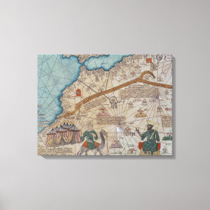 Detail vom katalanischen Atlas, 1375 Leinwanddruck