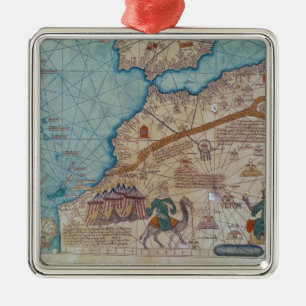 Detail vom katalanischen Atlas, 1375 Silbernes Ornament