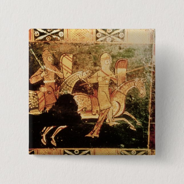 Detail von einem Hochzeitskasten, der Soldaten goi Button (Vorderseite)